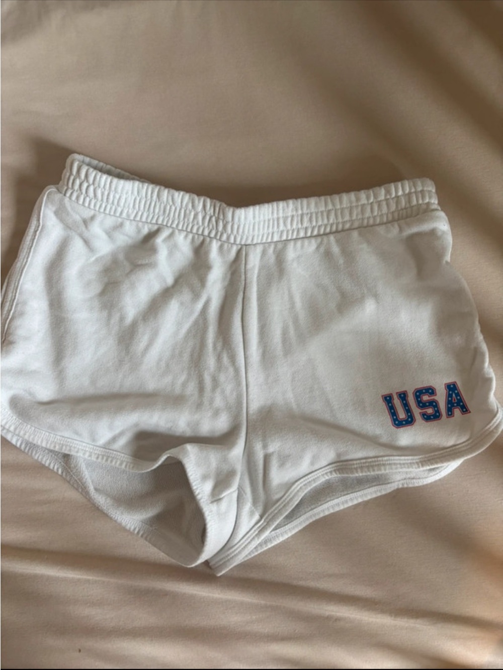 Universal Thread White Women’s Athletic Shorts with USA Graphic